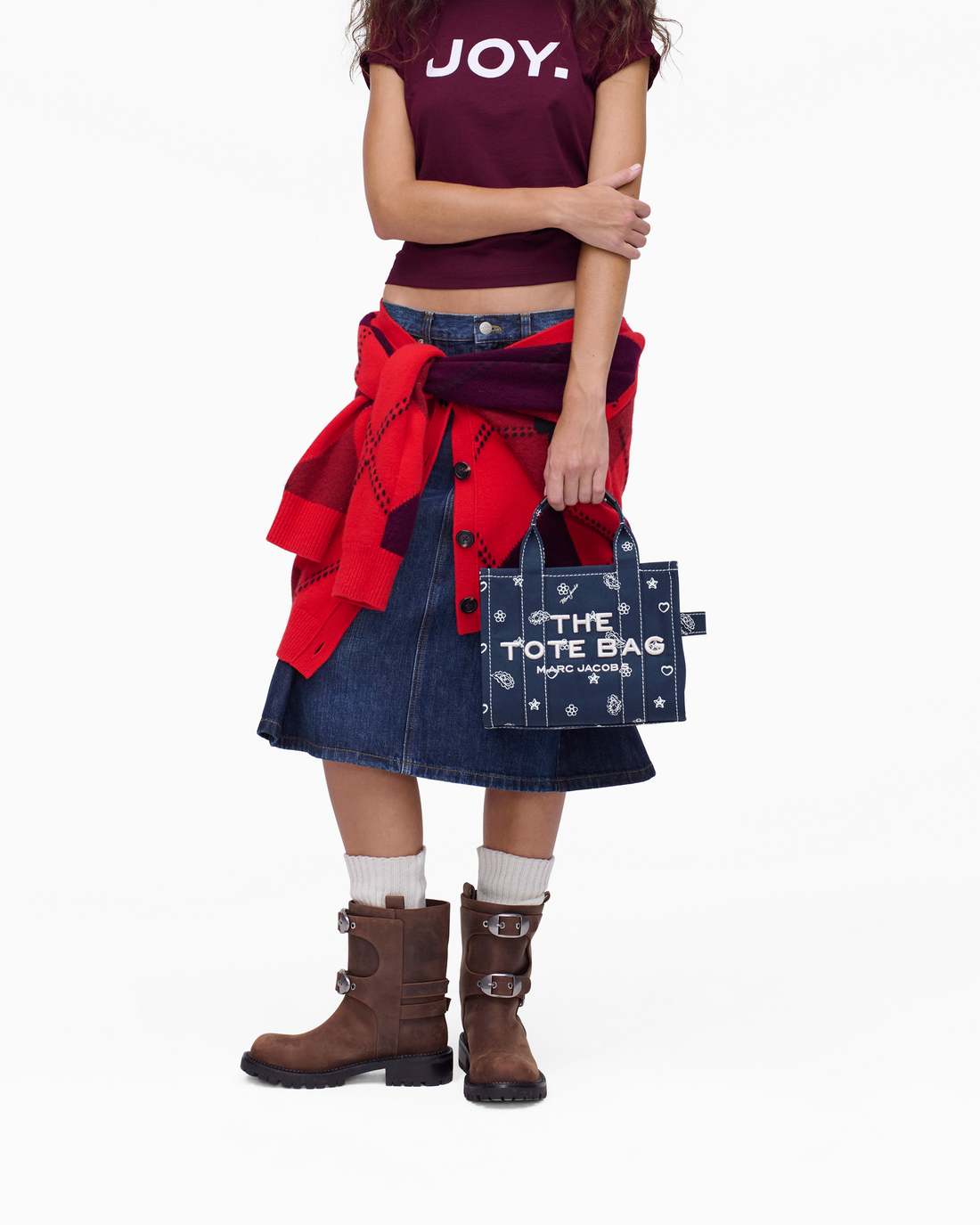 The Bandana Canvas Small Tote Bag Navy Multi Marc Jacobs