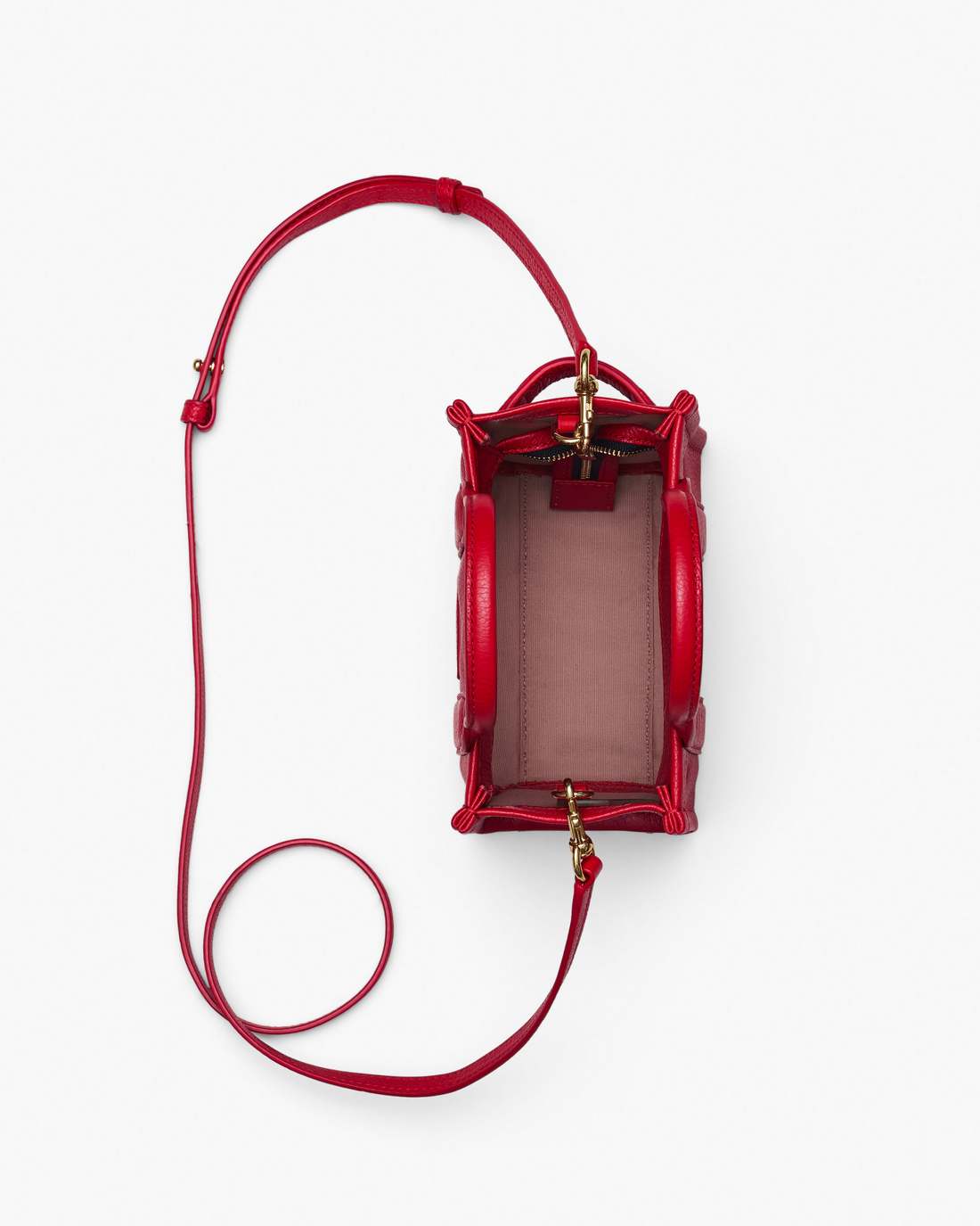The Leather Crossbody Tote Bag True Red Marc Jacobs