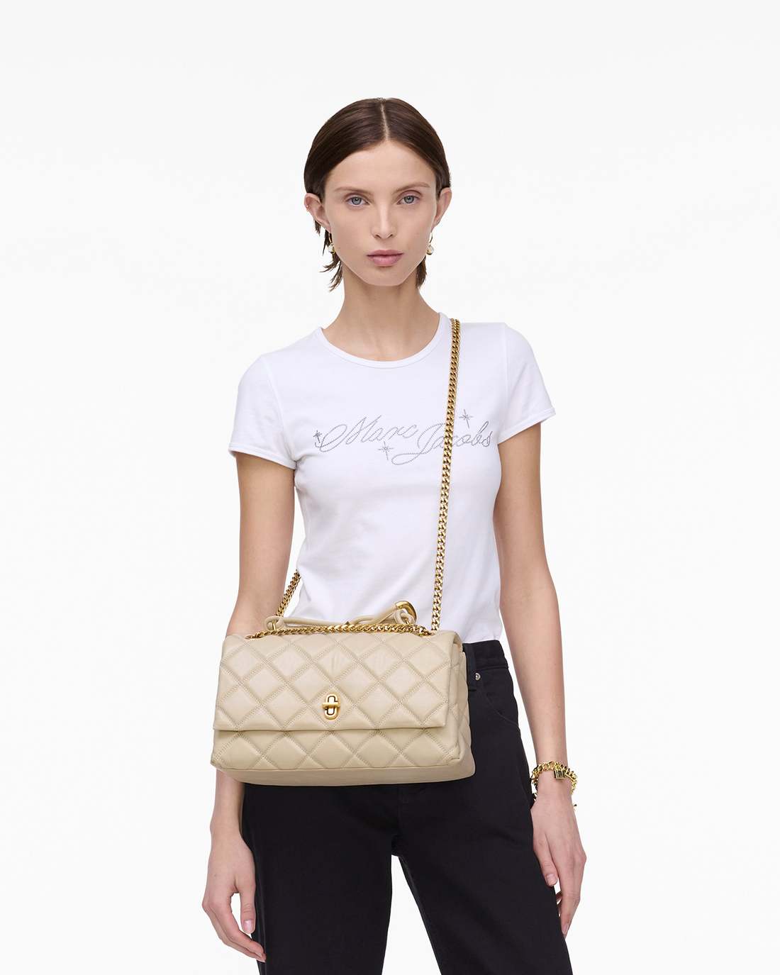 The Quilted Dual Convertible Shoulder Bag Cloud White Marc Jacobs