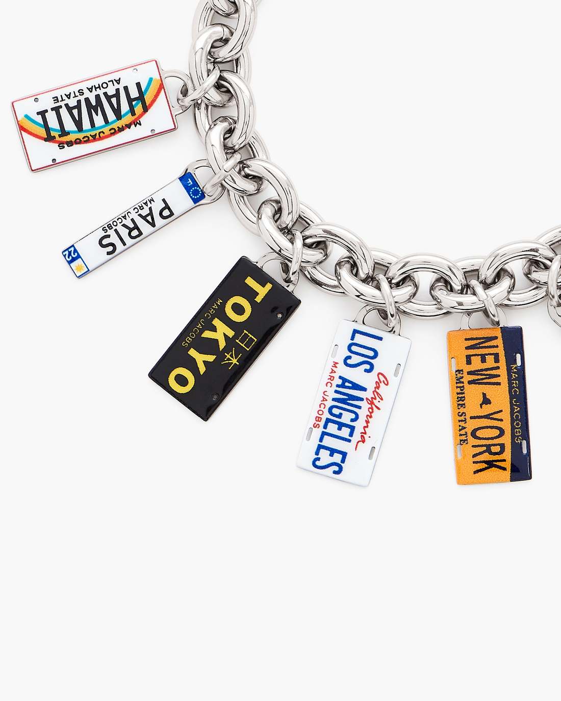 The Cities License Plate Charm Bracelet Silver/Multi Marc Jacobs