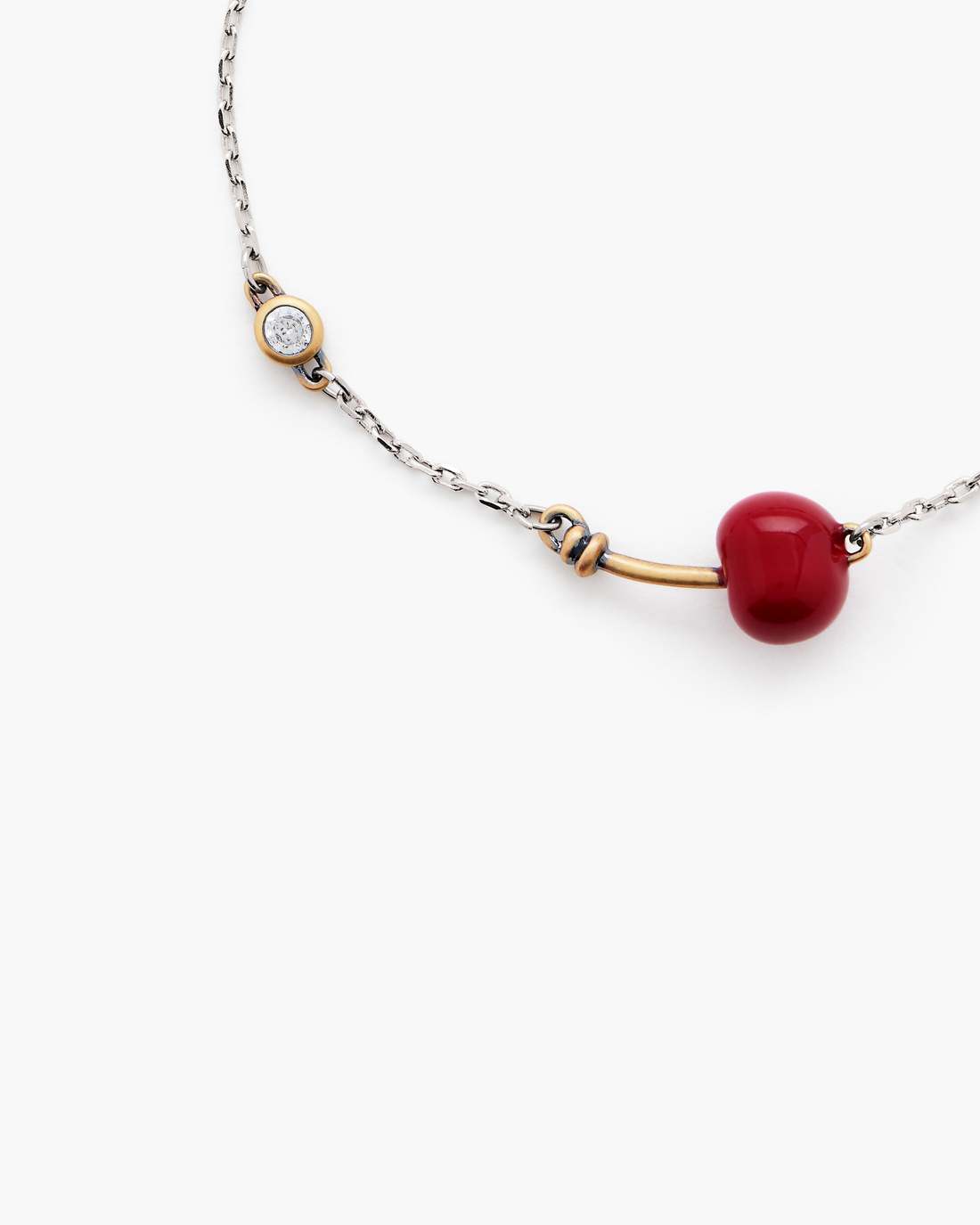 The Cherry Slider Bracelet Silver/Red Marc Jacobs