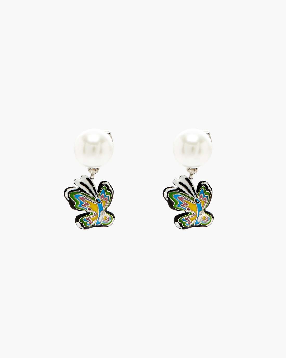 Hattie Stewart X Marc Jacobs Butterfly Pearl Earrings Silver/Multi Marc Jacobs
