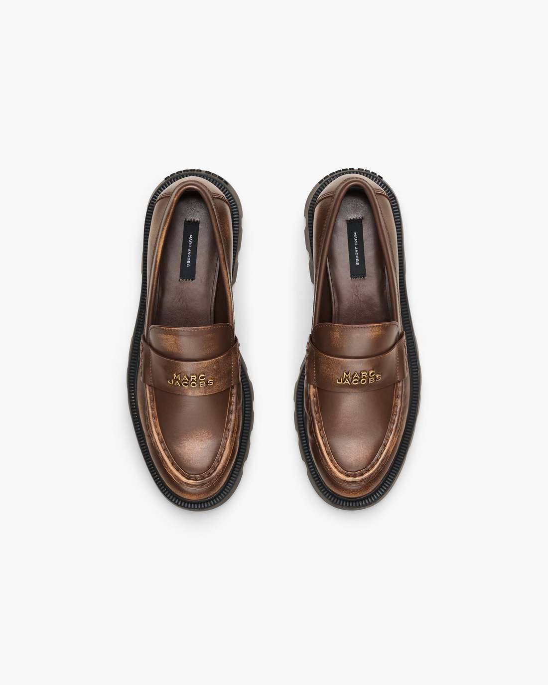 The Distressed Leather Frankie Loafer Ebony Marc Jacobs