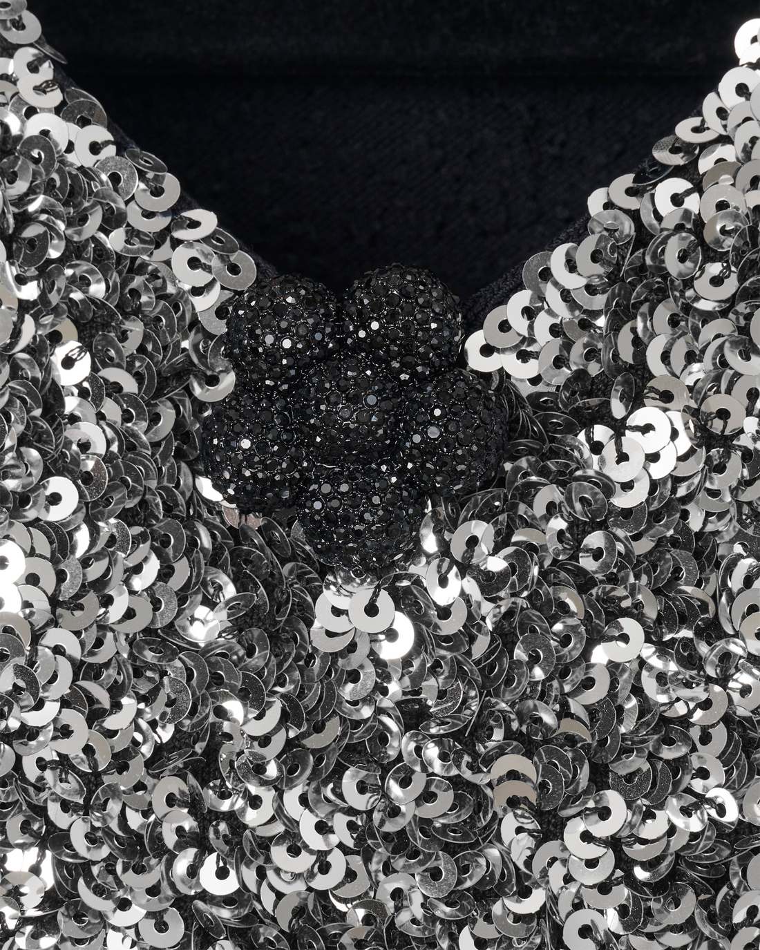 Sequin V-Neck Knit Dress Silver Marc Jacobs