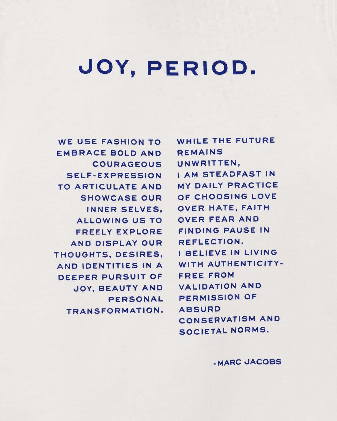 Joy. Slim Tee White Marc Jacobs