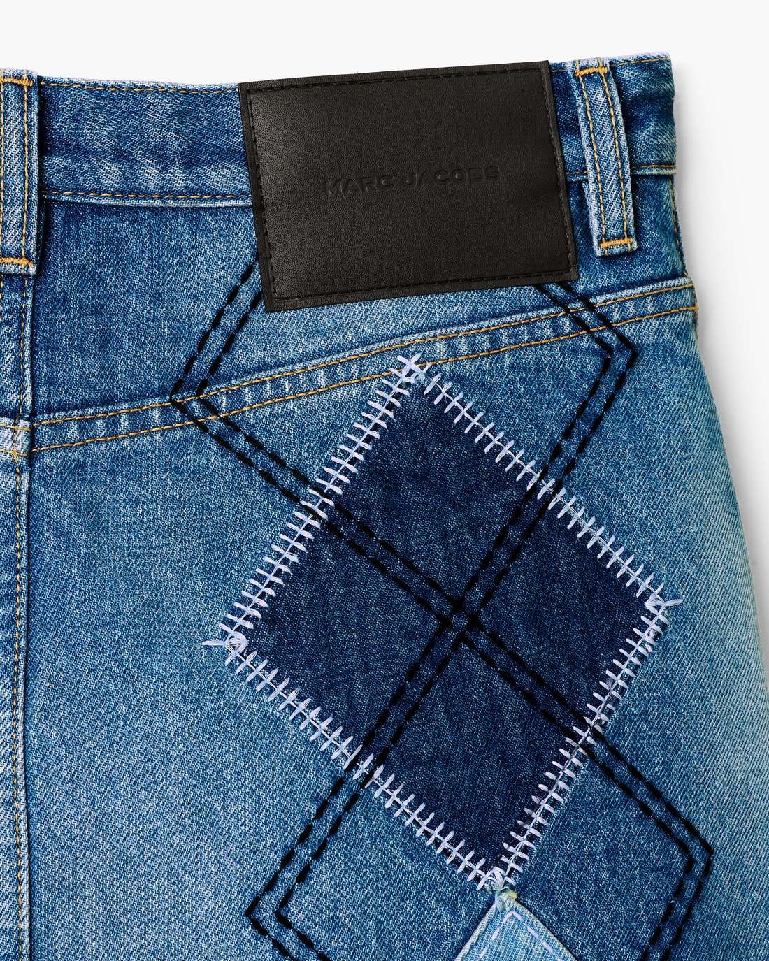 Argyle Patchwork Mini Skirt Bright Indigo Marc Jacobs