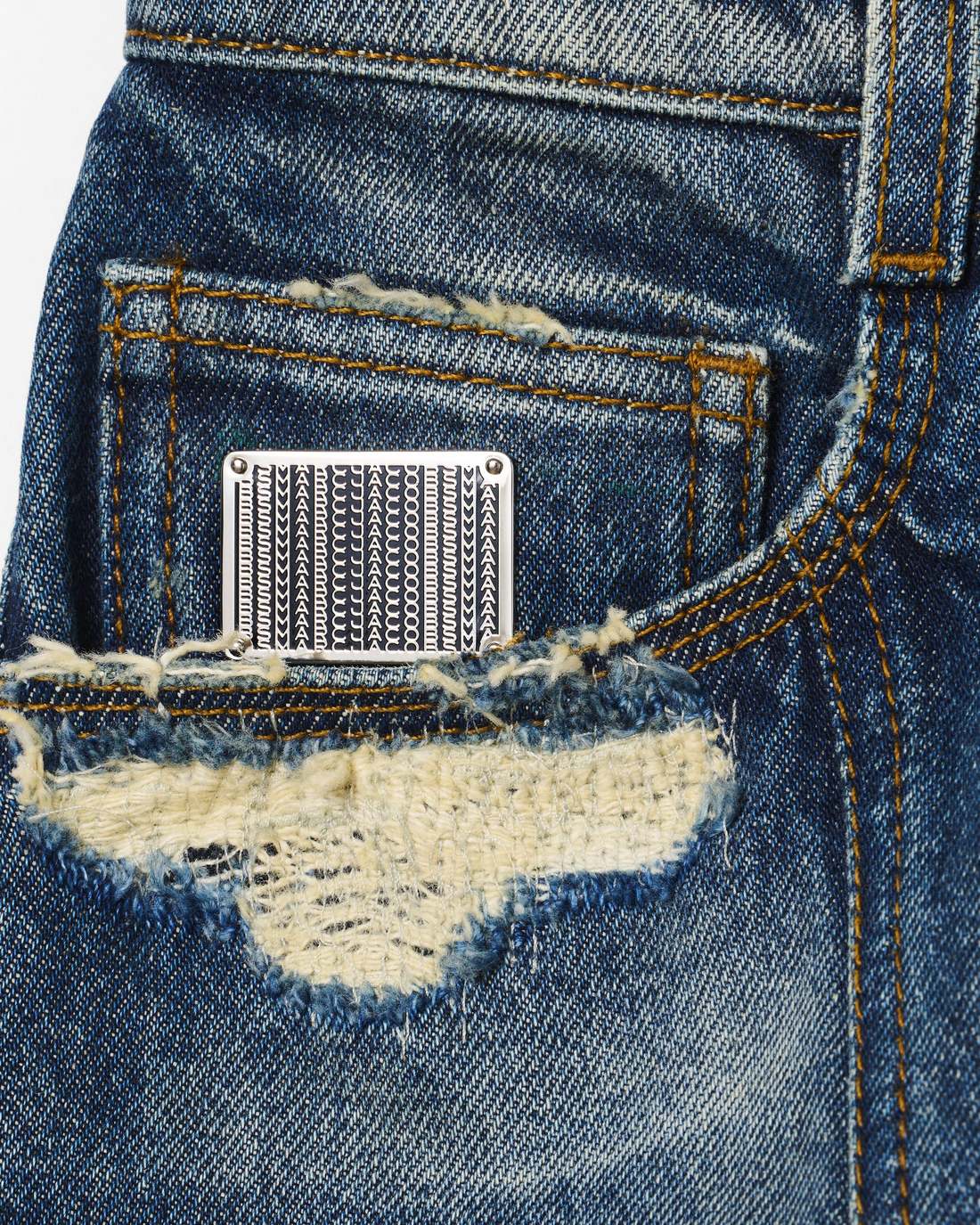 The Rip And Repair Fluted Mini Skirt Punk Indigo Marc Jacobs