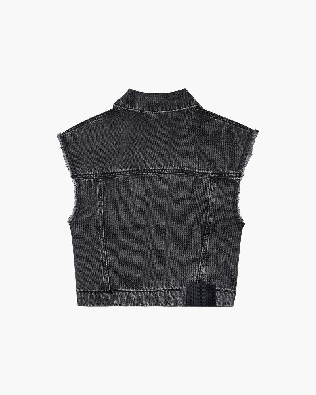 The Crystal Daisy Denim Vest Black Marc Jacobs