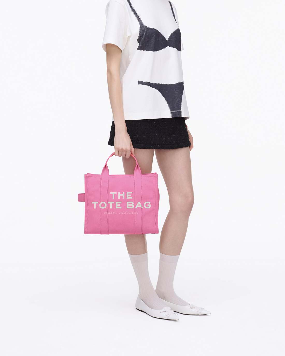 The Canvas Medium Tote Bag Bow Pink Marc Jacobs