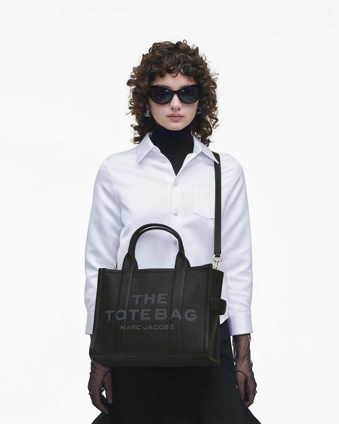 The Leather Medium Tote Bag Black Marc Jacobs