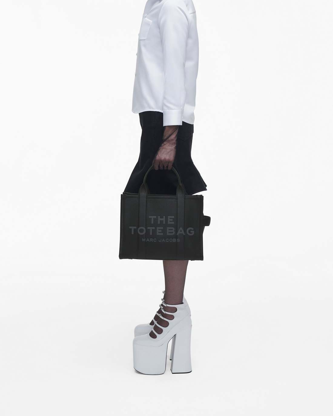 The Leather Medium Tote Bag Black Marc Jacobs