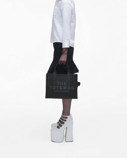 The Leather Medium Tote Bag Black Marc Jacobs