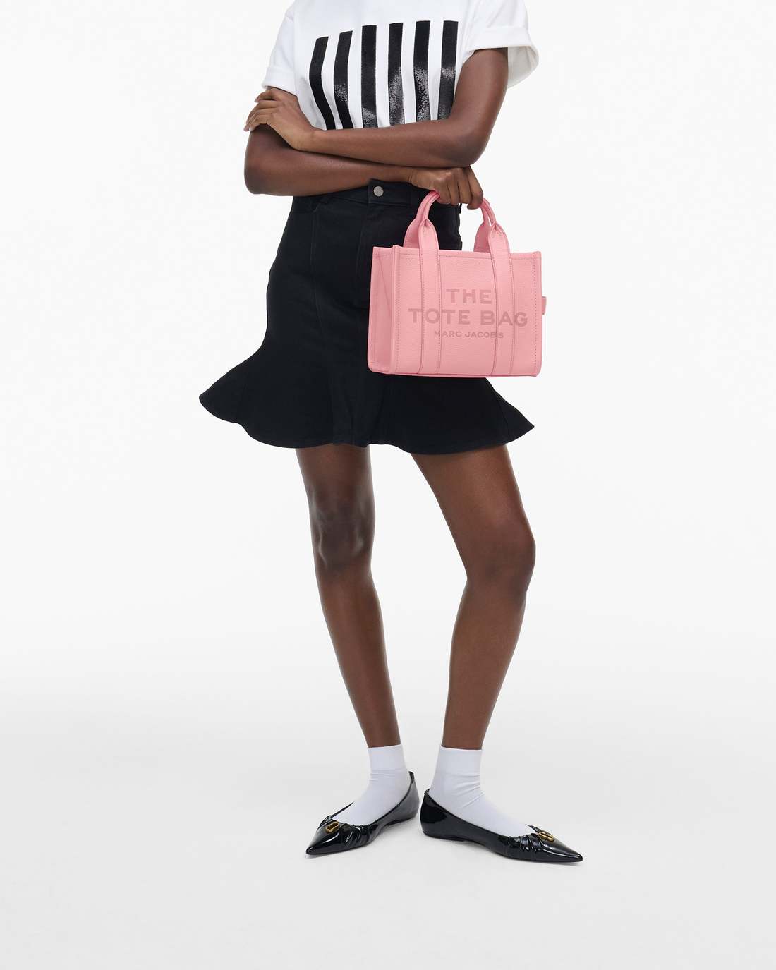 The Leather Small Tote Bag Ribbon Pink Marc Jacobs