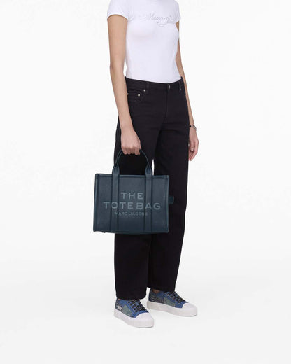 The Leather Medium Tote Bag Blue Sea Marc Jacobs