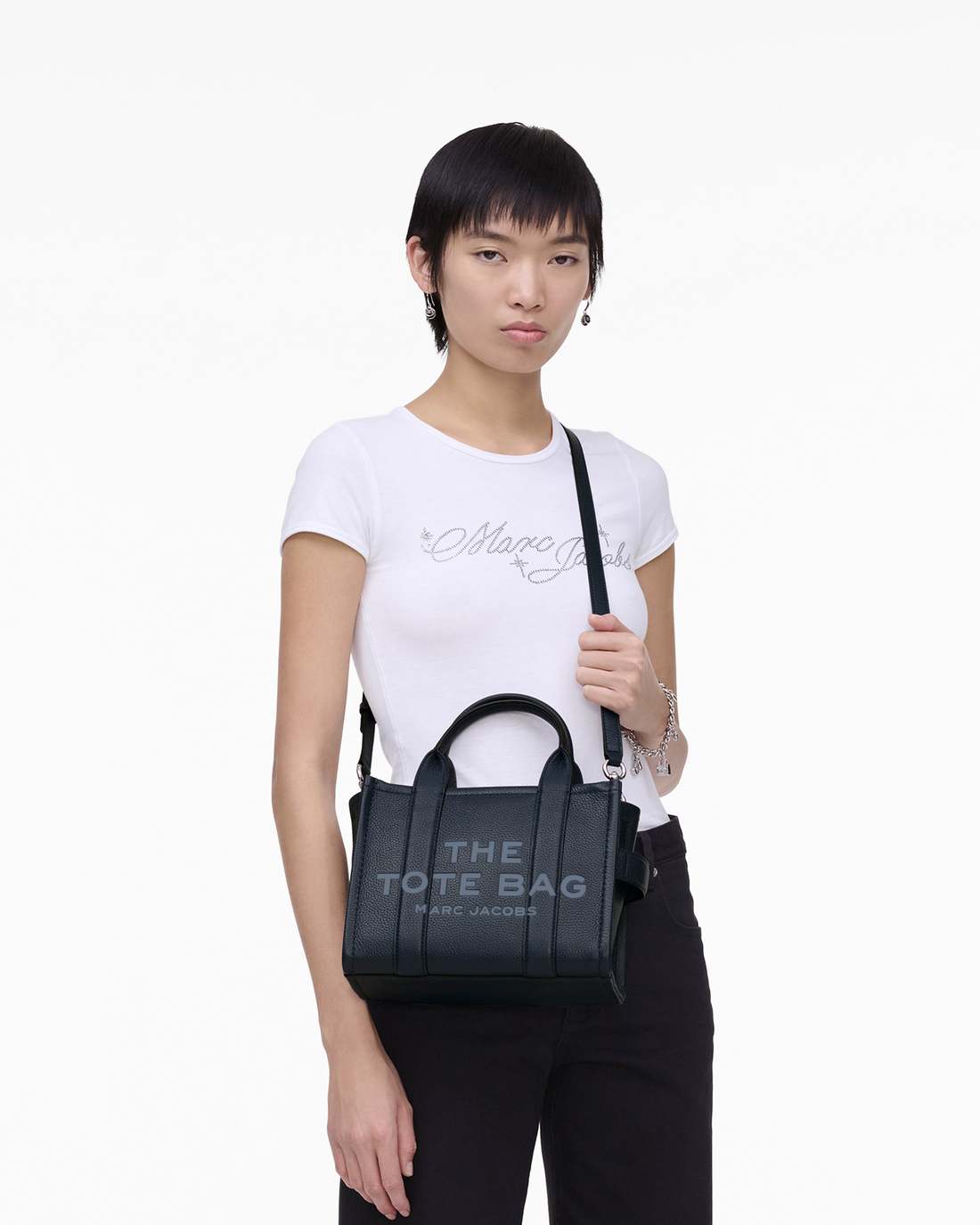 The Leather Small Tote Bag Blue Sea Marc Jacobs