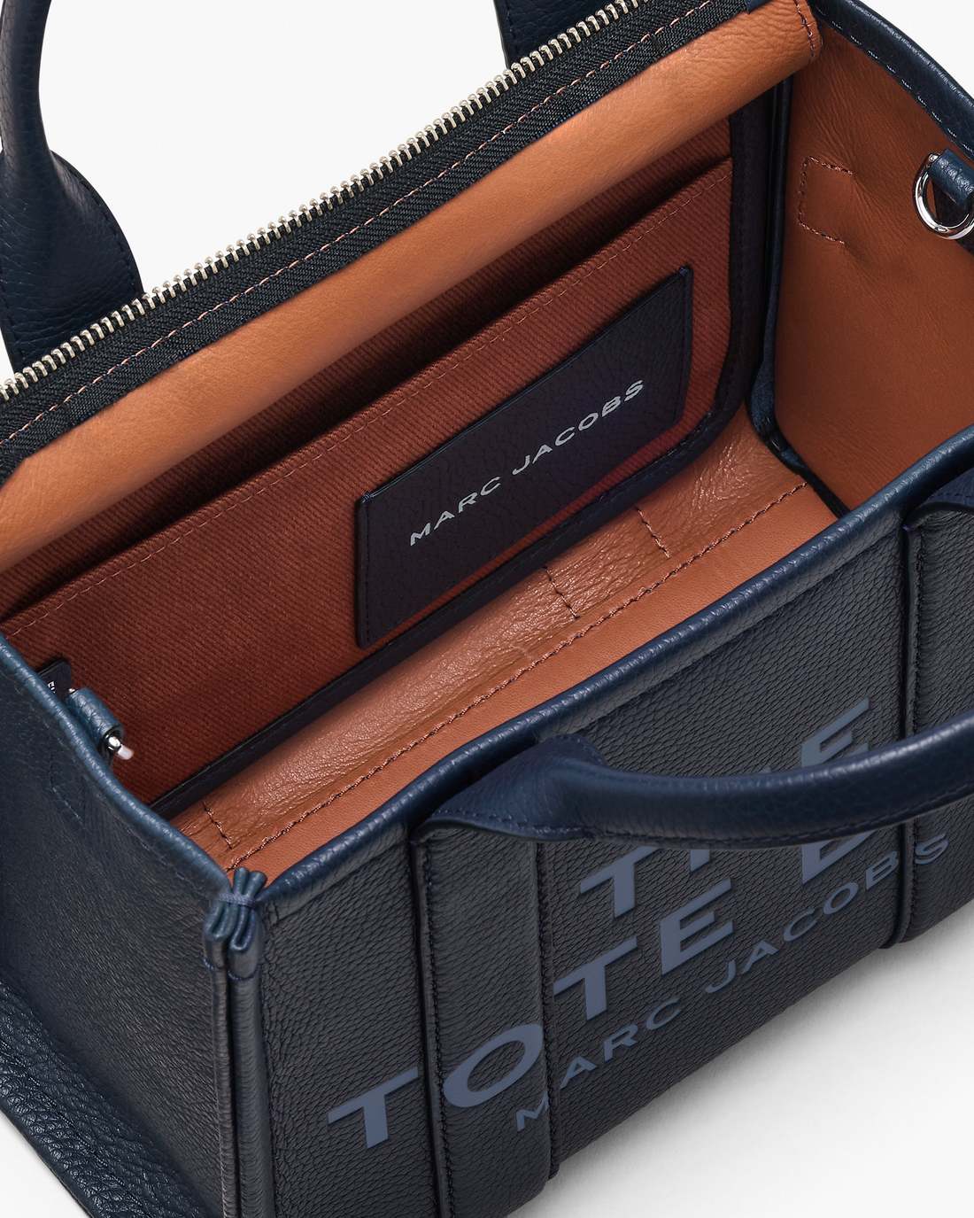 The Leather Small Tote Bag Blue Sea Marc Jacobs
