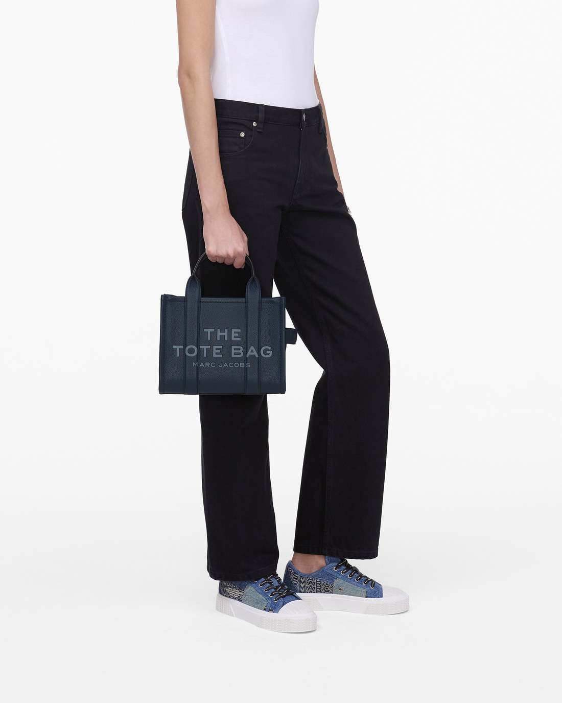 The Leather Small Tote Bag Blue Sea Marc Jacobs