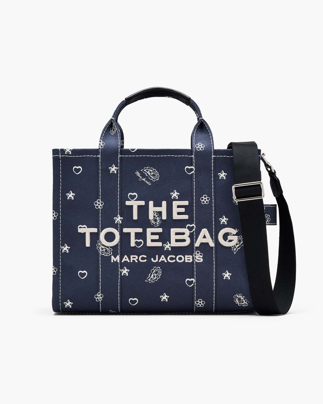 The Bandana Canvas Medium Tote Bag Navy Multi Marc Jacobs