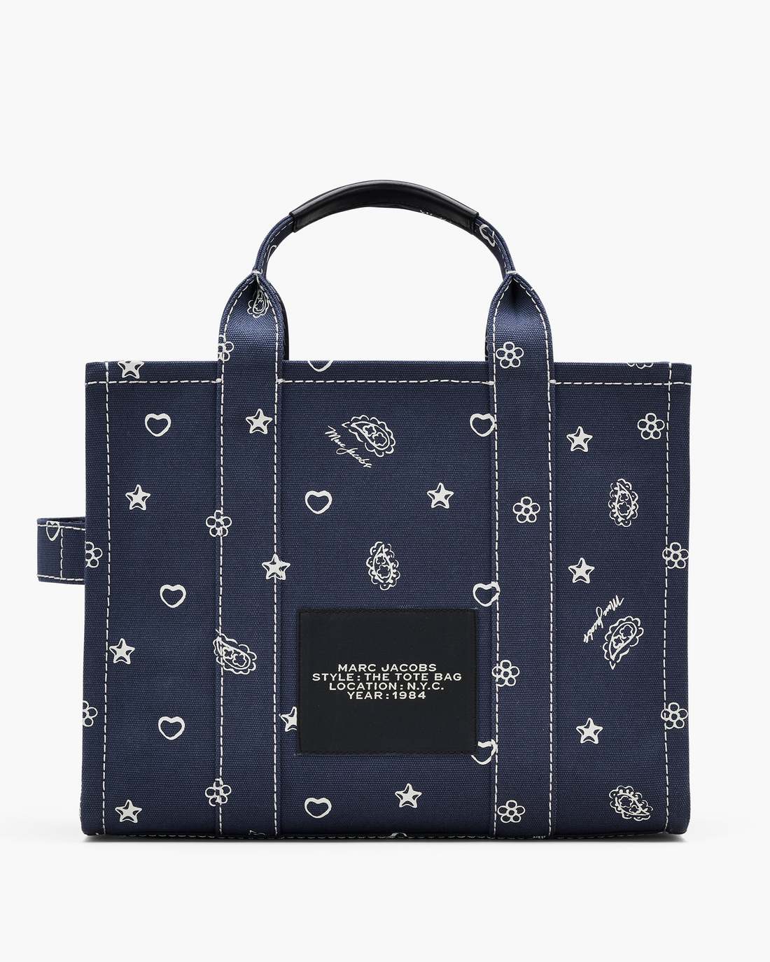 The Bandana Canvas Medium Tote Bag Navy Multi Marc Jacobs