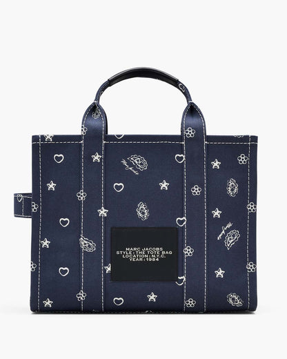 The Bandana Canvas Medium Tote Bag Navy Multi Marc Jacobs