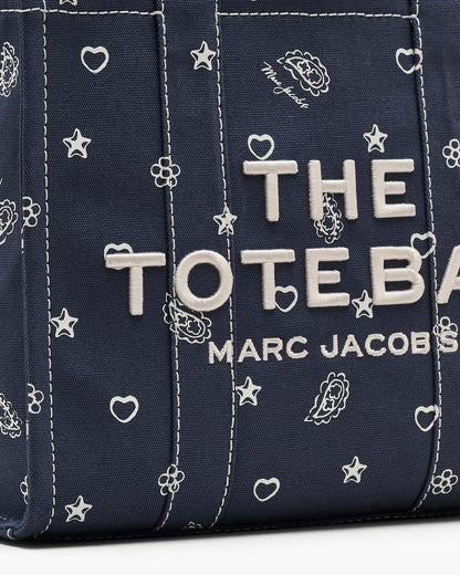 The Bandana Canvas Medium Tote Bag Navy Multi Marc Jacobs