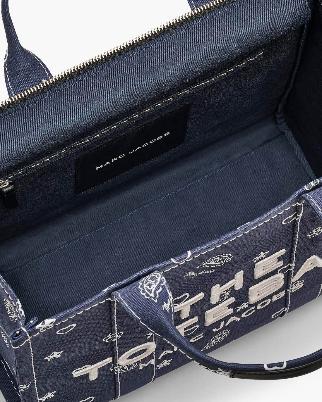The Bandana Canvas Medium Tote Bag Navy Multi Marc Jacobs