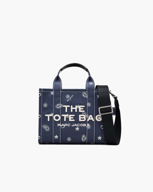 The Bandana Canvas Small Tote Bag Navy Multi Marc Jacobs
