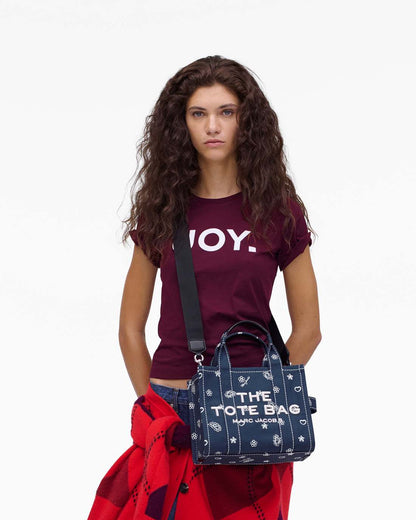 The Bandana Canvas Small Tote Bag Navy Multi Marc Jacobs