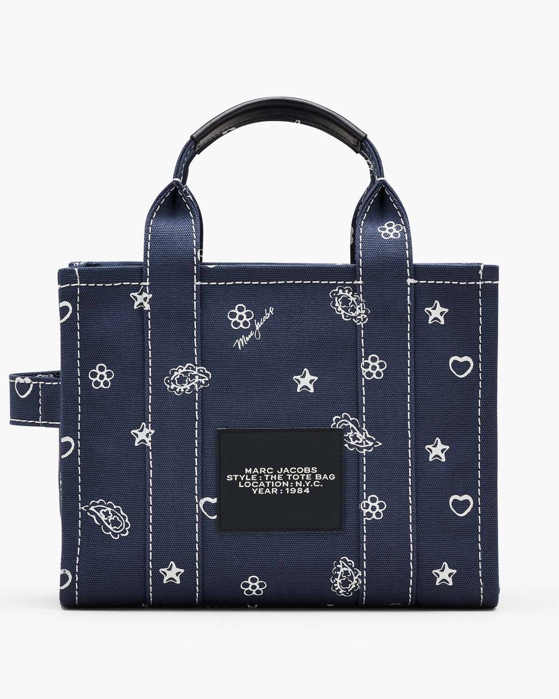 The Bandana Canvas Small Tote Bag Navy Multi Marc Jacobs