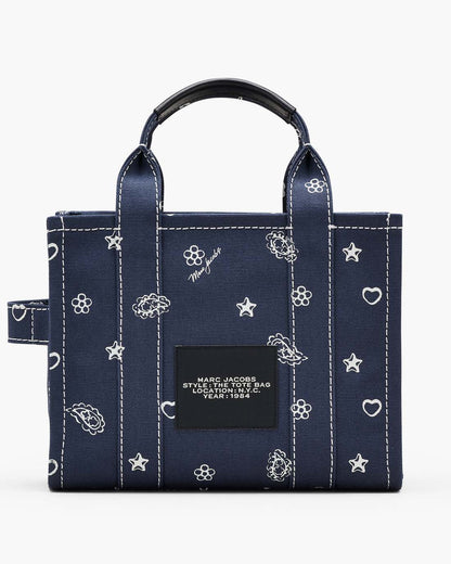 The Bandana Canvas Small Tote Bag Navy Multi Marc Jacobs