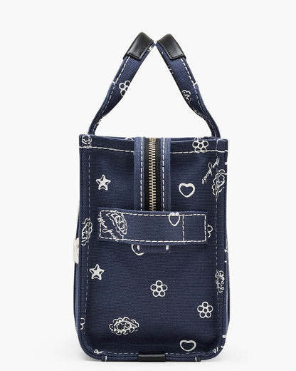 The Bandana Canvas Small Tote Bag Navy Multi Marc Jacobs