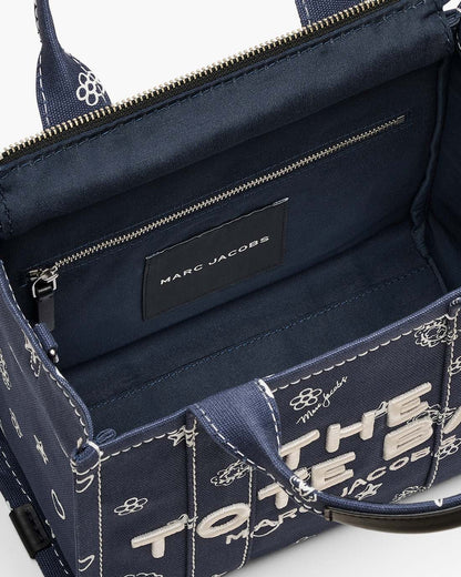 The Bandana Canvas Small Tote Bag Navy Multi Marc Jacobs
