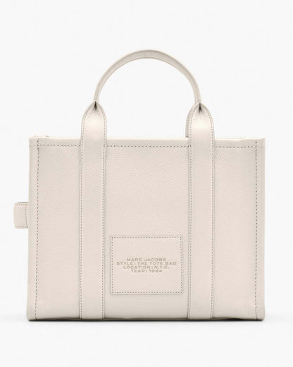 The Leather Medium Tote Bag Cotton/Silver Marc Jacobs