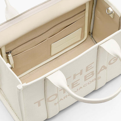 The Leather Medium Tote Bag Cotton/Silver Marc Jacobs