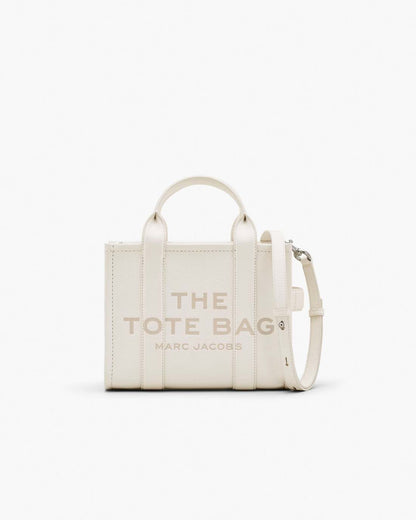 The Leather Small Tote Bag Cotton/Silver Marc Jacobs