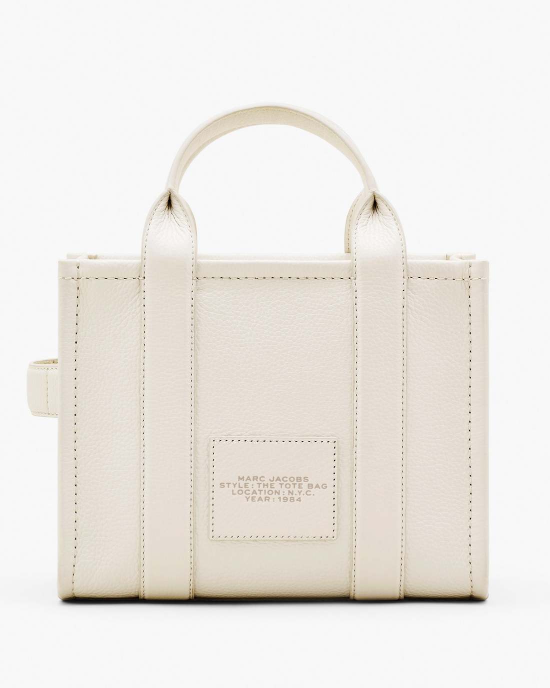 The Leather Small Tote Bag Cotton/Silver Marc Jacobs