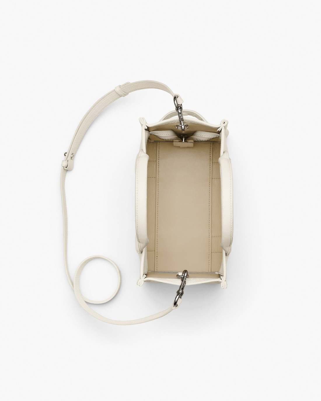 The Leather Small Tote Bag Cotton/Silver Marc Jacobs