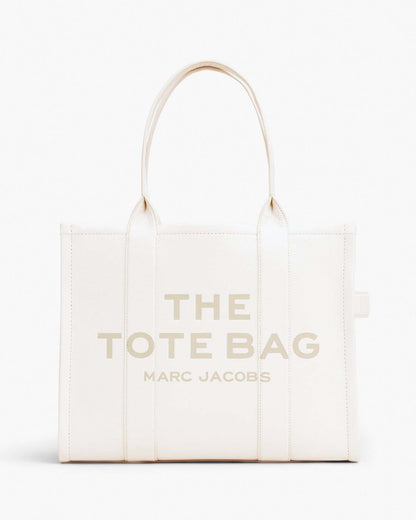 The Leather Large Tote Bag Cotton/Silver Marc Jacobs