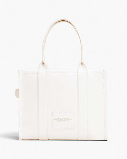 The Leather Large Tote Bag Cotton/Silver Marc Jacobs