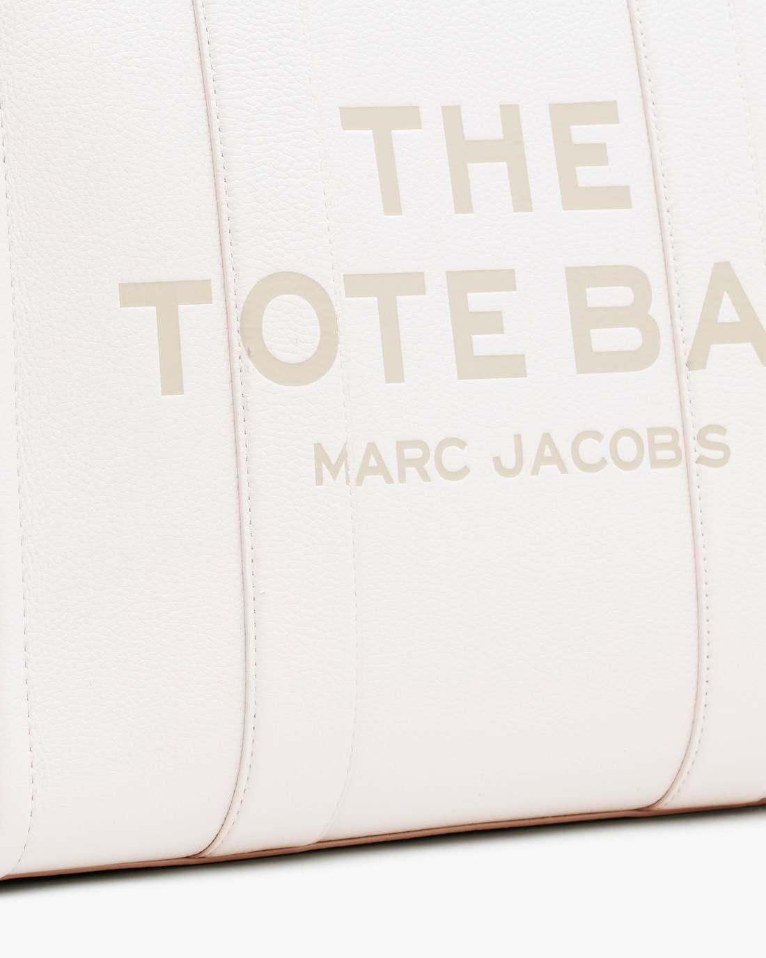 The Leather Large Tote Bag Cotton/Silver Marc Jacobs