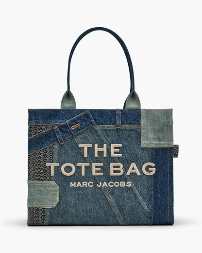 The Deconstructed Denim Large Tote Bag Indigo Multi Marc Jacobs