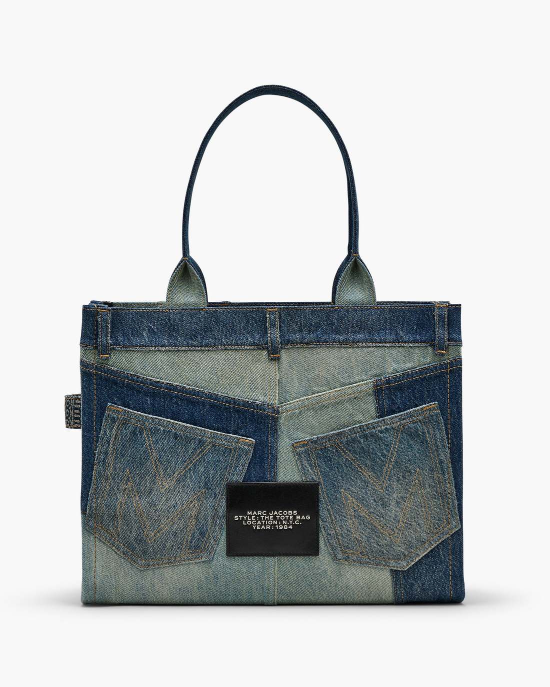 The Deconstructed Denim Large Tote Bag Indigo Multi Marc Jacobs
