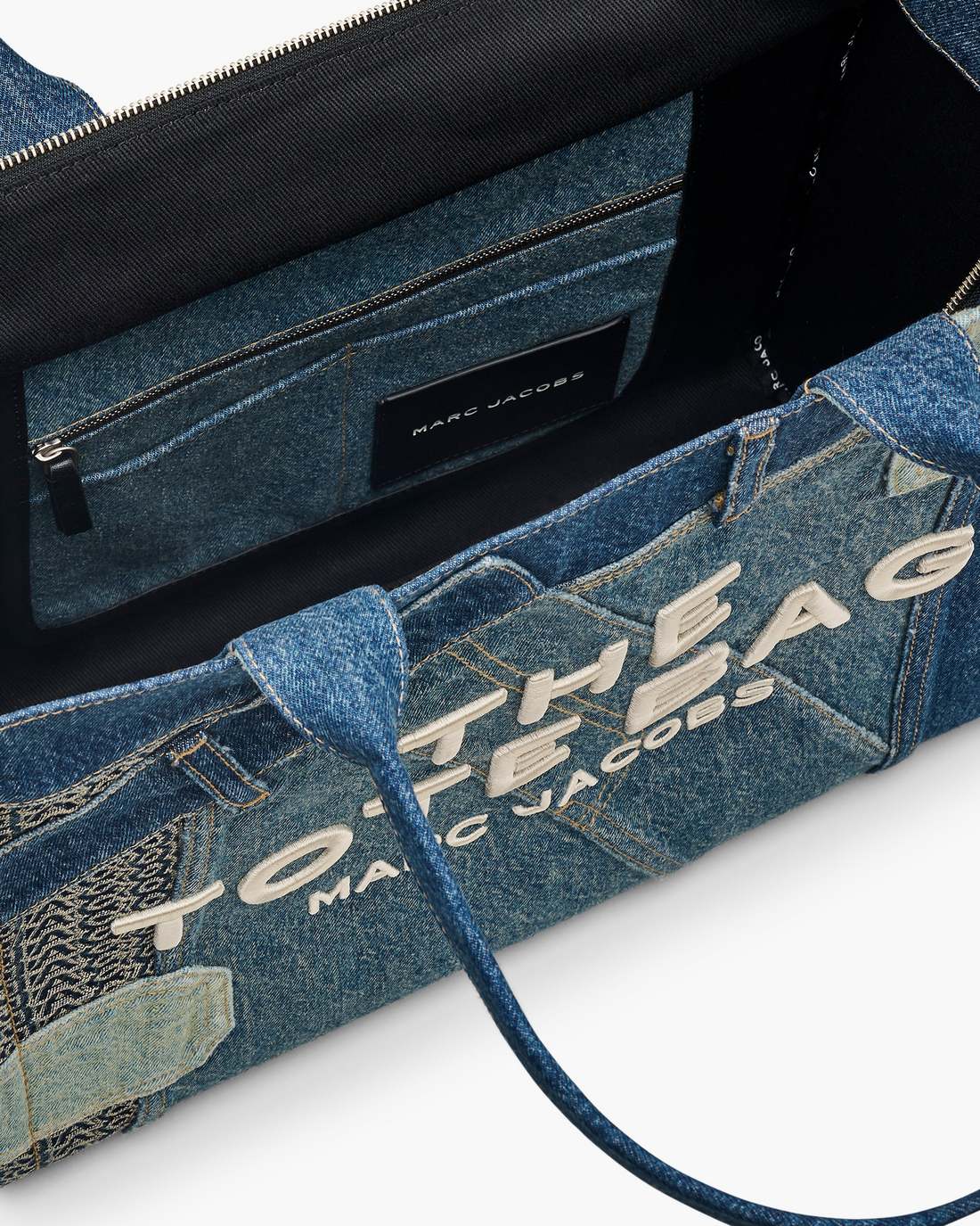 The Deconstructed Denim Large Tote Bag Indigo Multi Marc Jacobs
