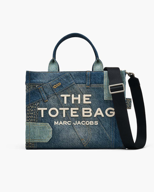 The Deconstructed Denim Medium Tote Bag Indigo Multi Marc Jacobs