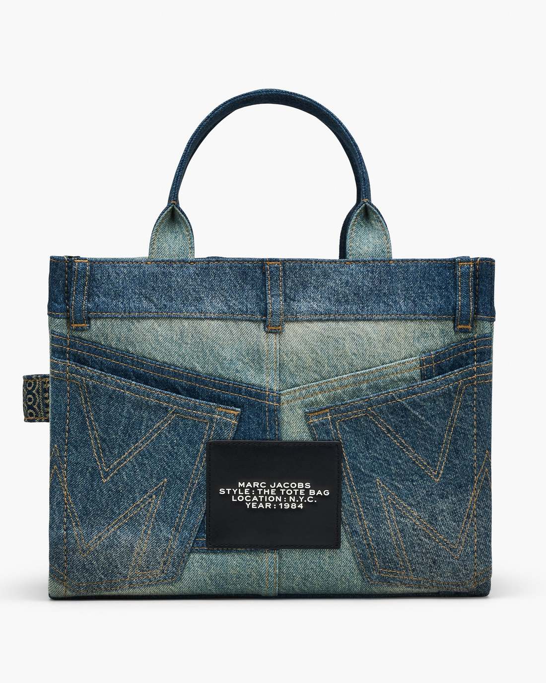 The Deconstructed Denim Medium Tote Bag Indigo Multi Marc Jacobs