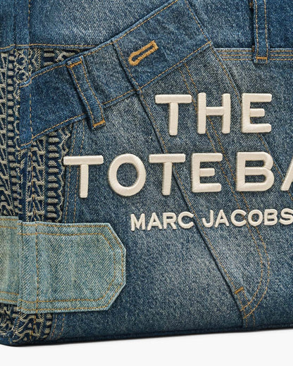 The Deconstructed Denim Medium Tote Bag Indigo Multi Marc Jacobs