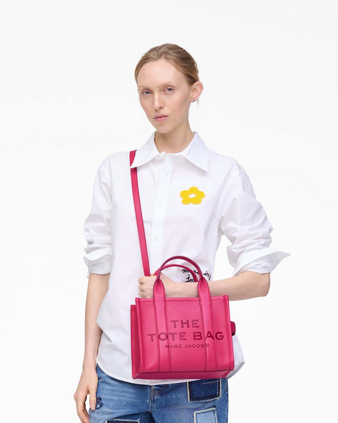 The Leather Small Tote Bag Raspberry Pink Marc Jacobs