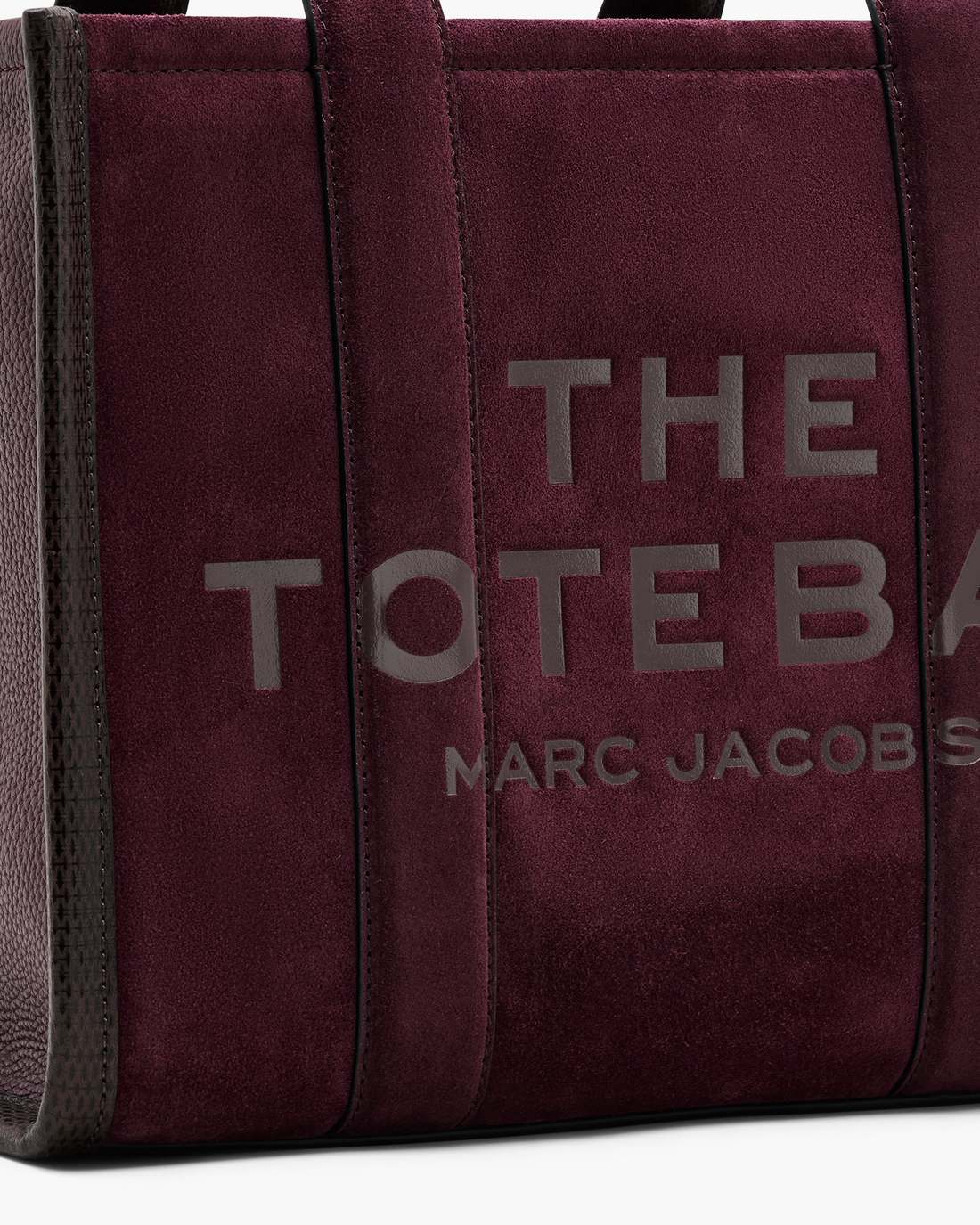 The Suede Medium Tote Bag Dark Plum Marc Jacobs