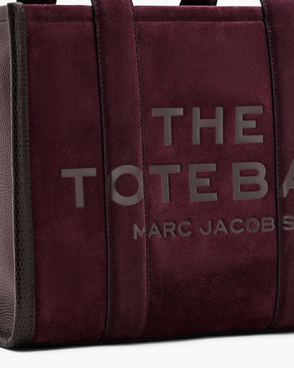 The Suede Medium Tote Bag Dark Plum Marc Jacobs