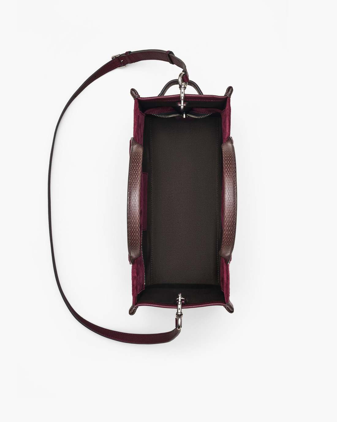 The Suede Medium Tote Bag Dark Plum Marc Jacobs
